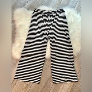 STATESIDE | Striped Anthropologie Wide-Leg Cropped Lounge Pajama Pants (L)